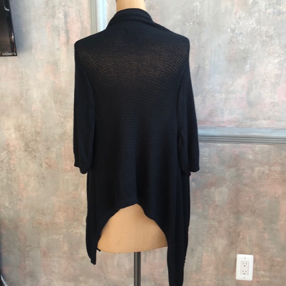 Mossimo Rayon Waterfall Open Sweater Black Medium - Picture 4 of 7
